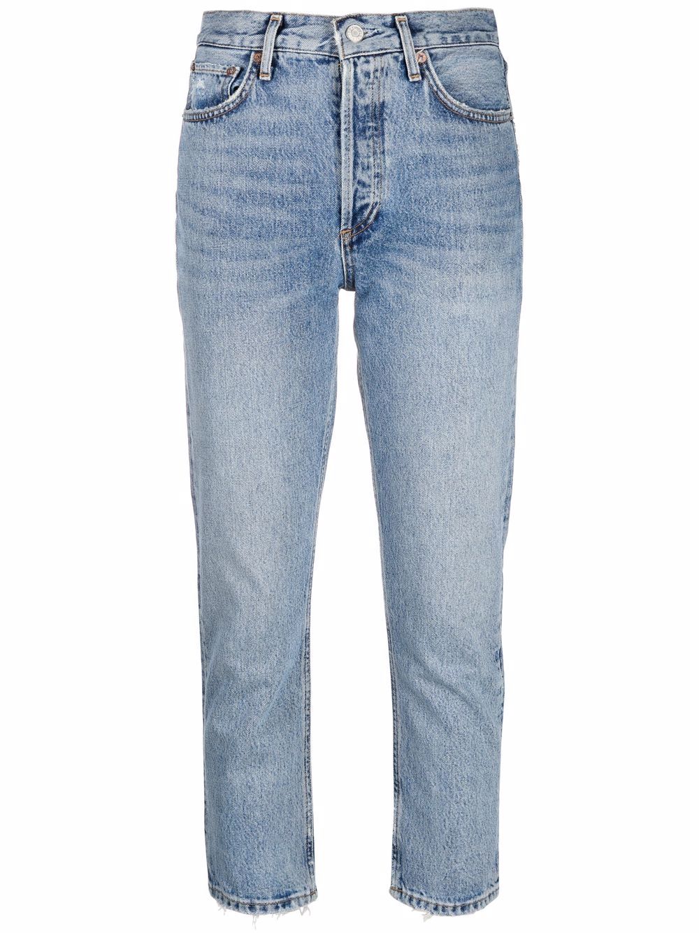 AGOLDE Riley high-waisted cropped jeans - Blue von AGOLDE