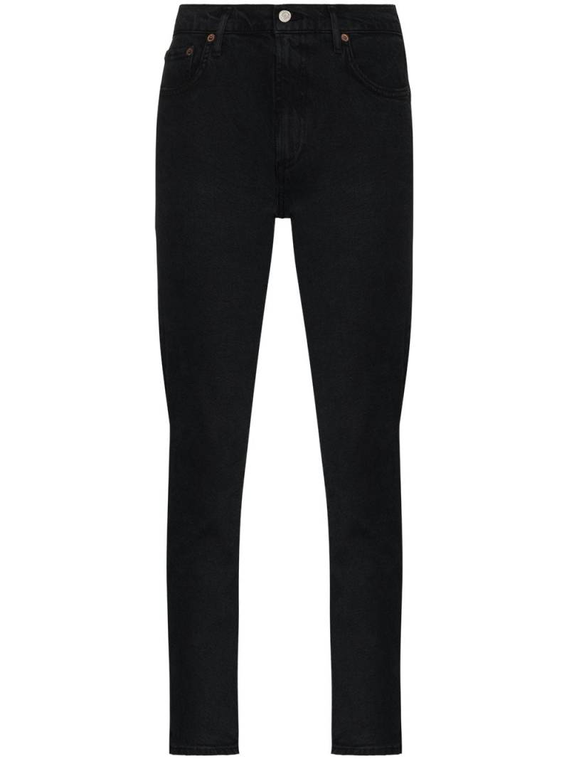 AGOLDE Toni mid-rise slim-fit jeans - Black von AGOLDE