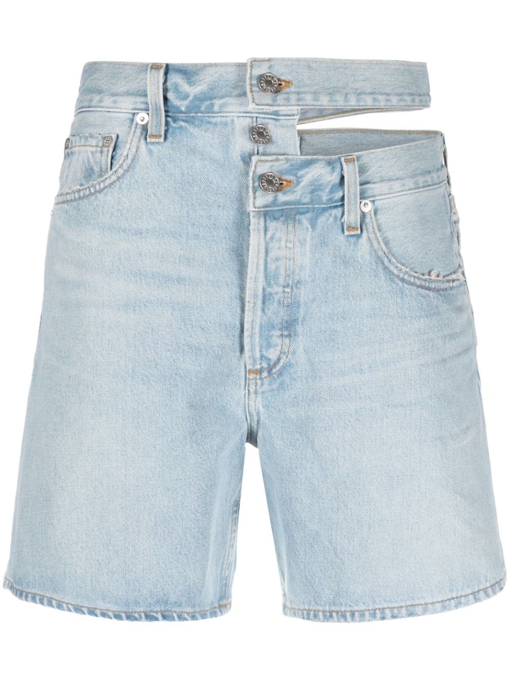 AGOLDE asymmetric denim shorts - Blue von AGOLDE
