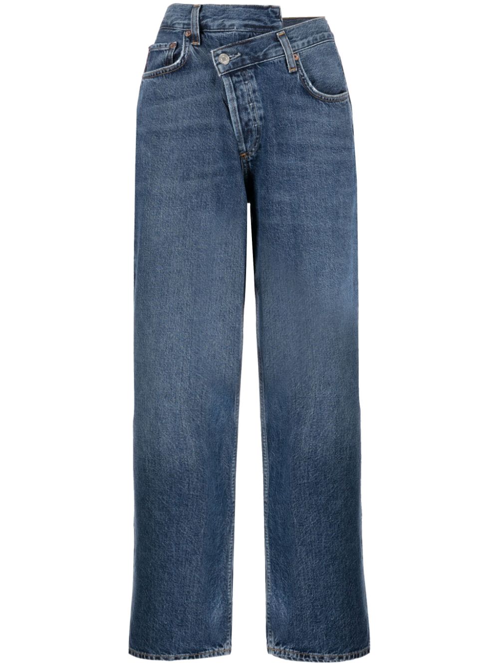 AGOLDE asymmetric-waist cropped jeans - Blue von AGOLDE