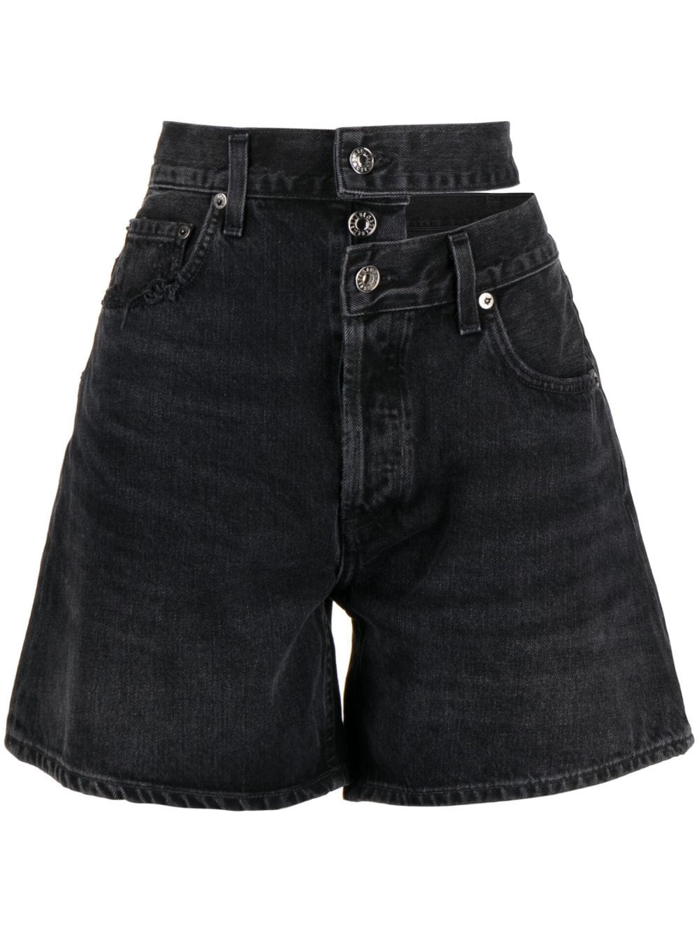 AGOLDE broken-waistband denim shorts - Black von AGOLDE