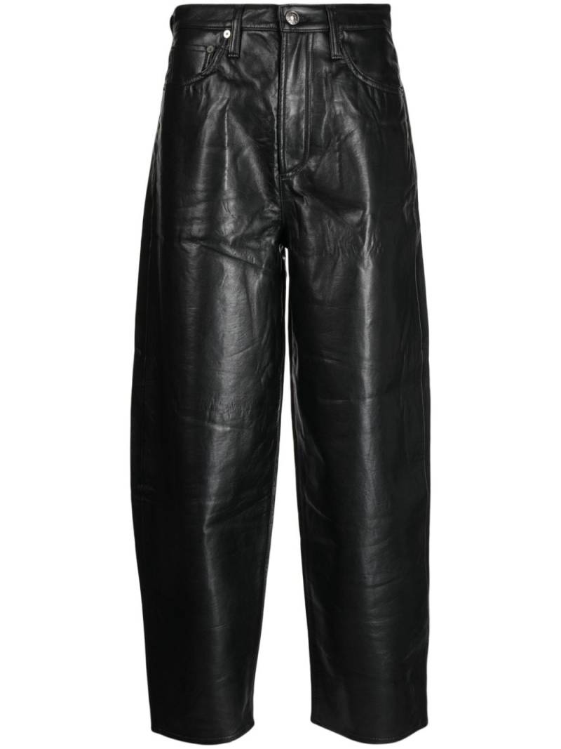 AGOLDE high-waisted leather balloon trousers - Black von AGOLDE