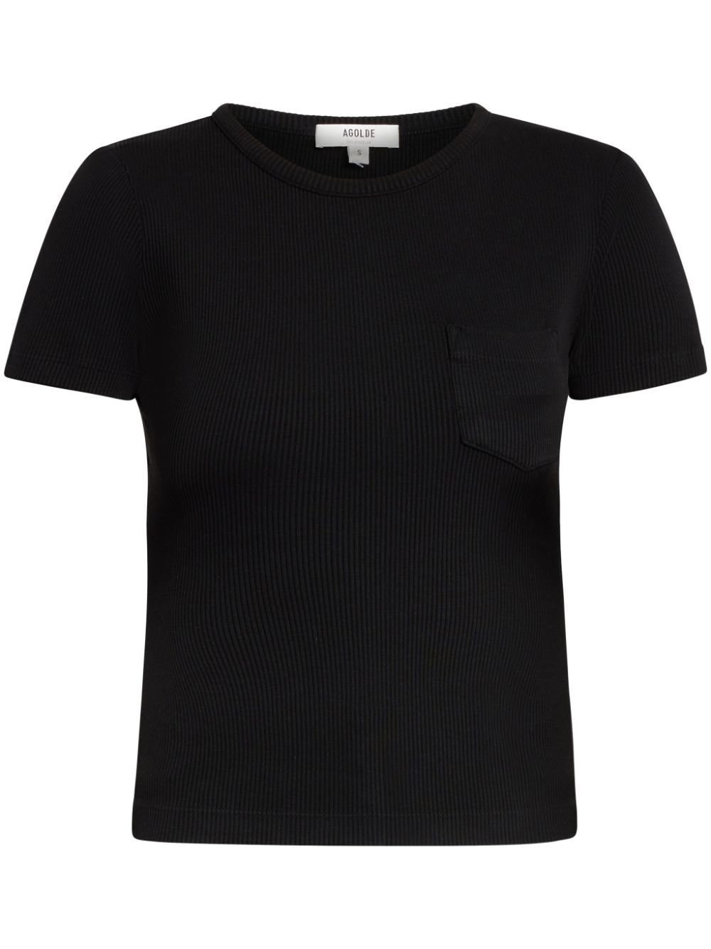 AGOLDE ribbed organic cotton-blend T-shirt - Black von AGOLDE