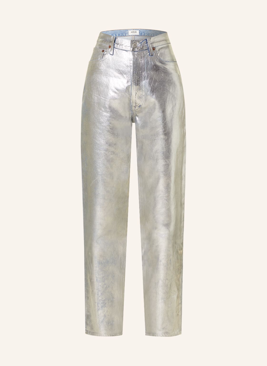 Agolde Coated Jeans 90's Pinch Waist silber von AGOLDE