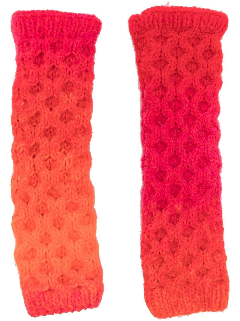 AGR chunky-knit fingerless gloves - Red von AGR