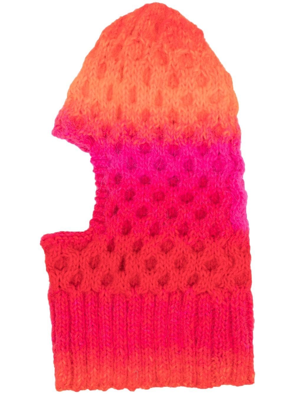 AGR chunky-knit tie-dye balaclava - Red von AGR