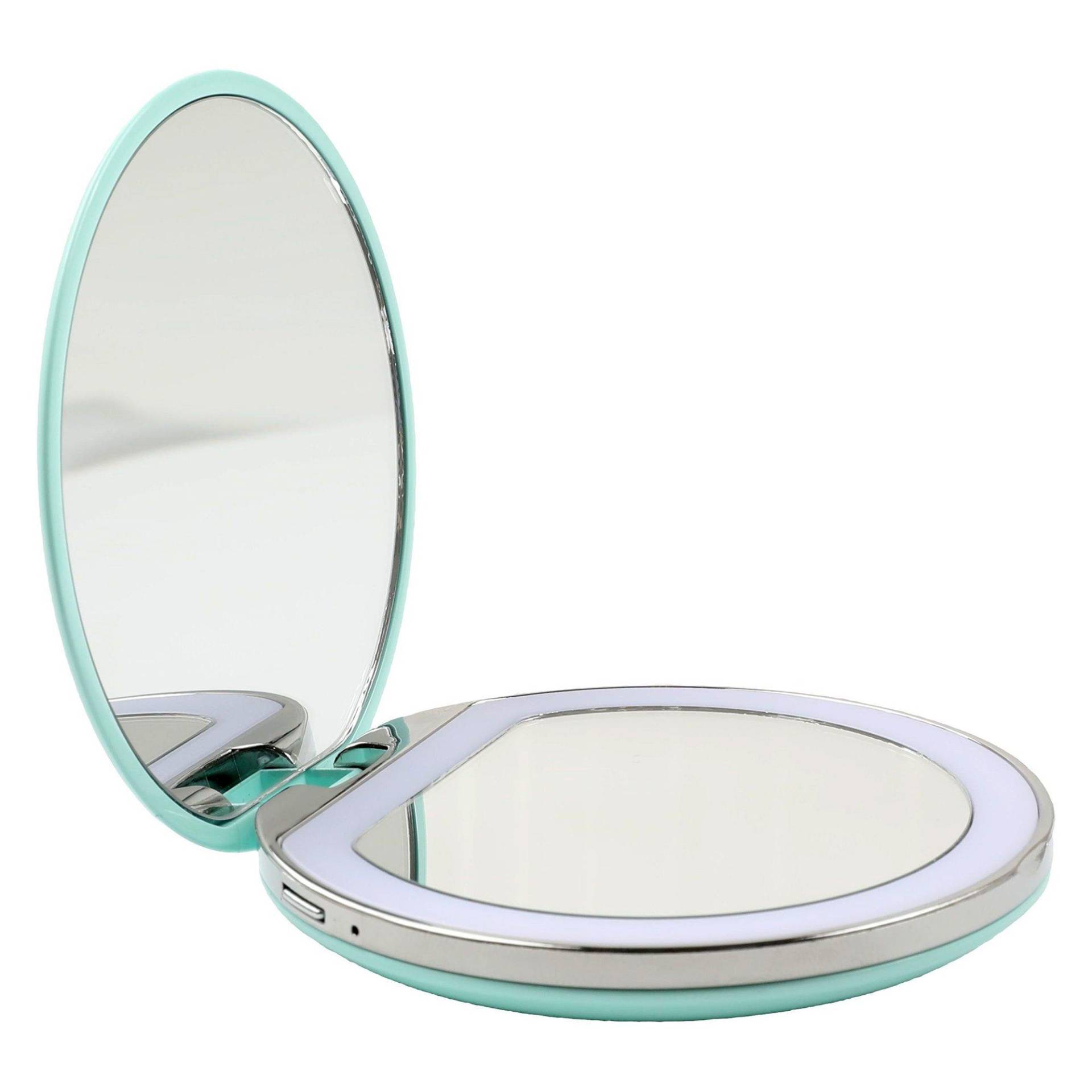 Maquillage Taschenspiegel Mit Dimmbarer Led-beleuchtung (usb) Damen Türkisblau ONE SIZE von AILORIA