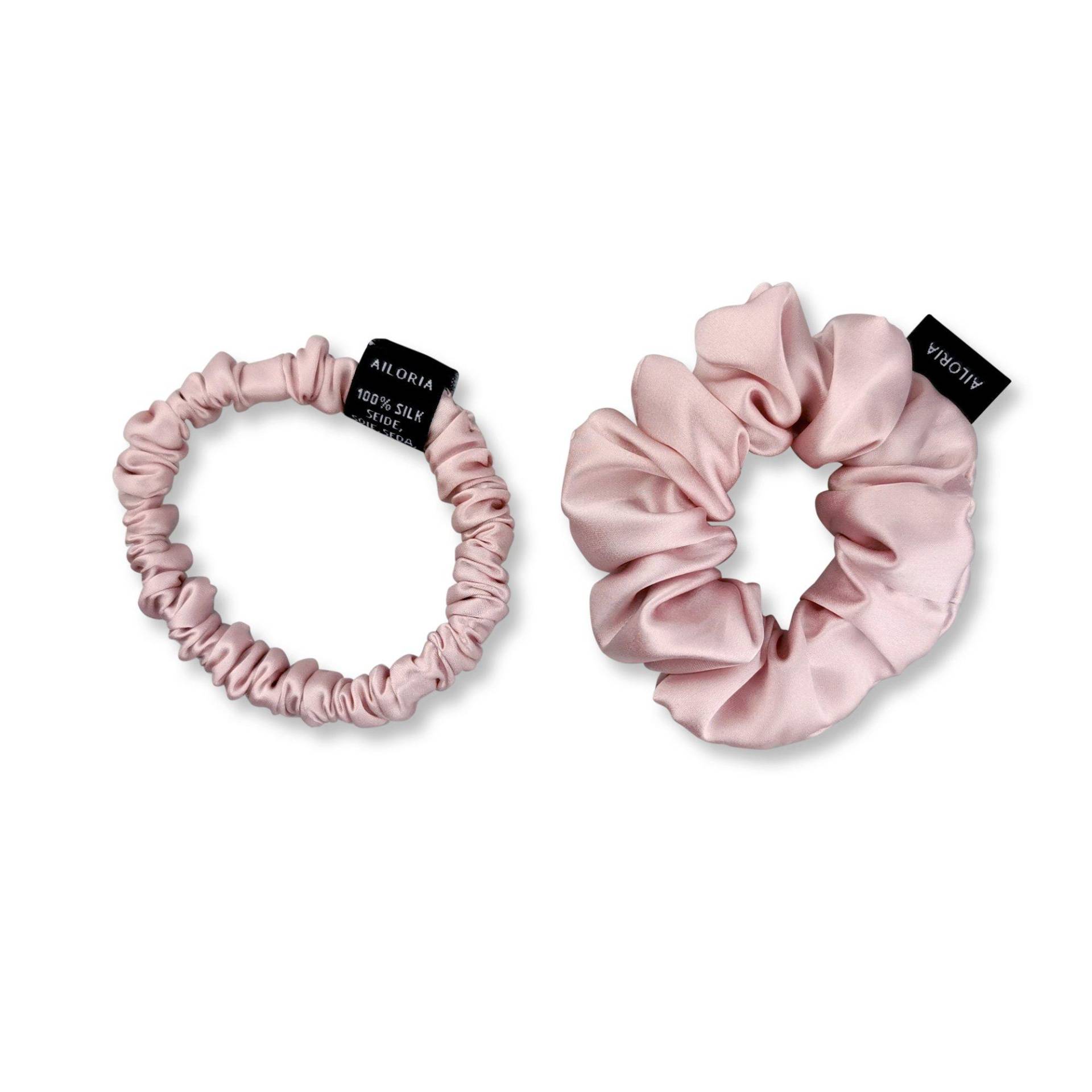 Doux Set Scrunchies S Und M Aus Seide Damen rosa S/M von AILORIA