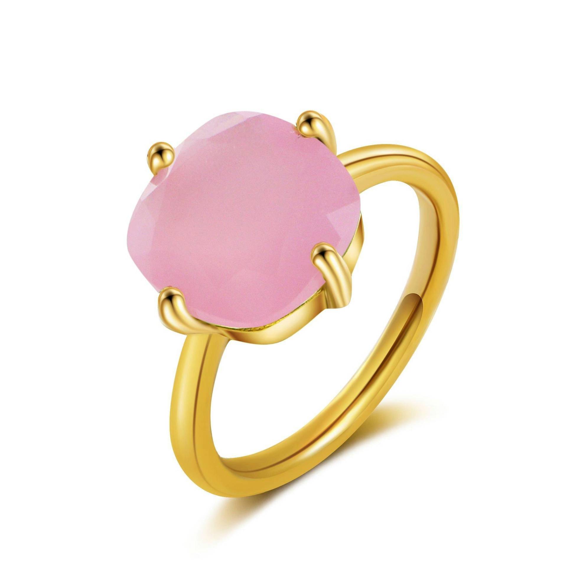 Églantine Ring Rosa Chalcedon Damen Gold 50mm von AILORIA