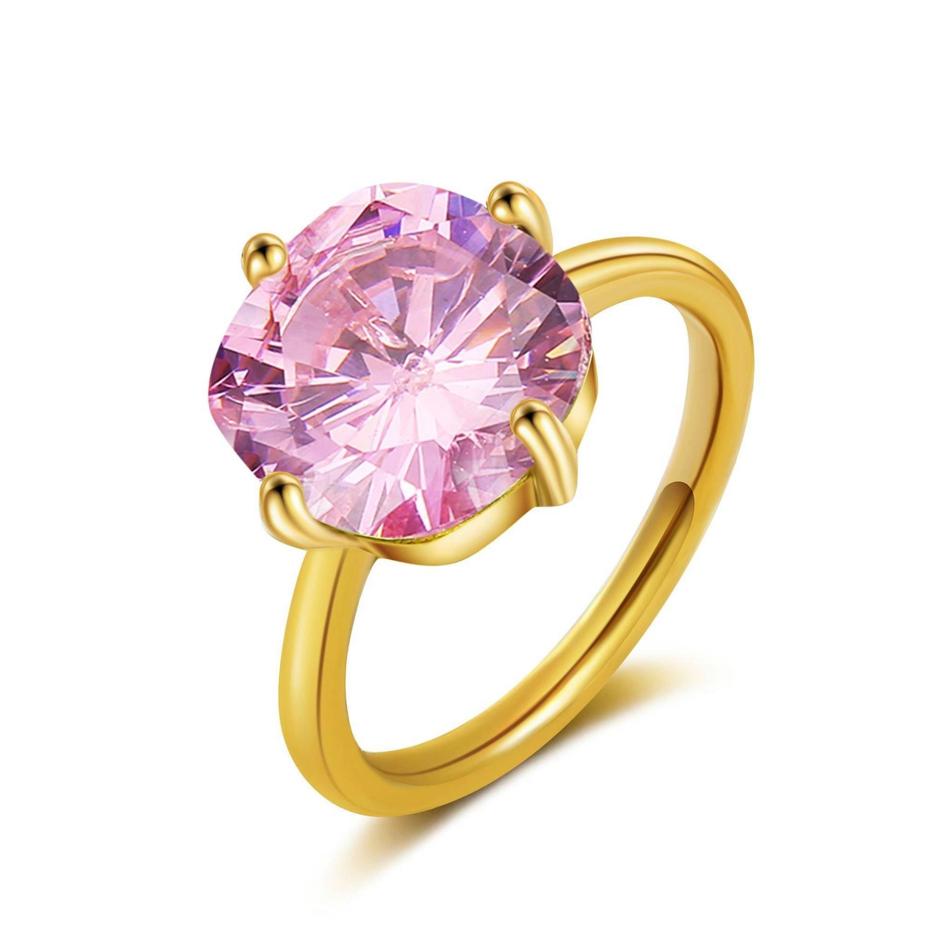 Églantine Ring Rosa Quarz Damen Gold 50mm von AILORIA