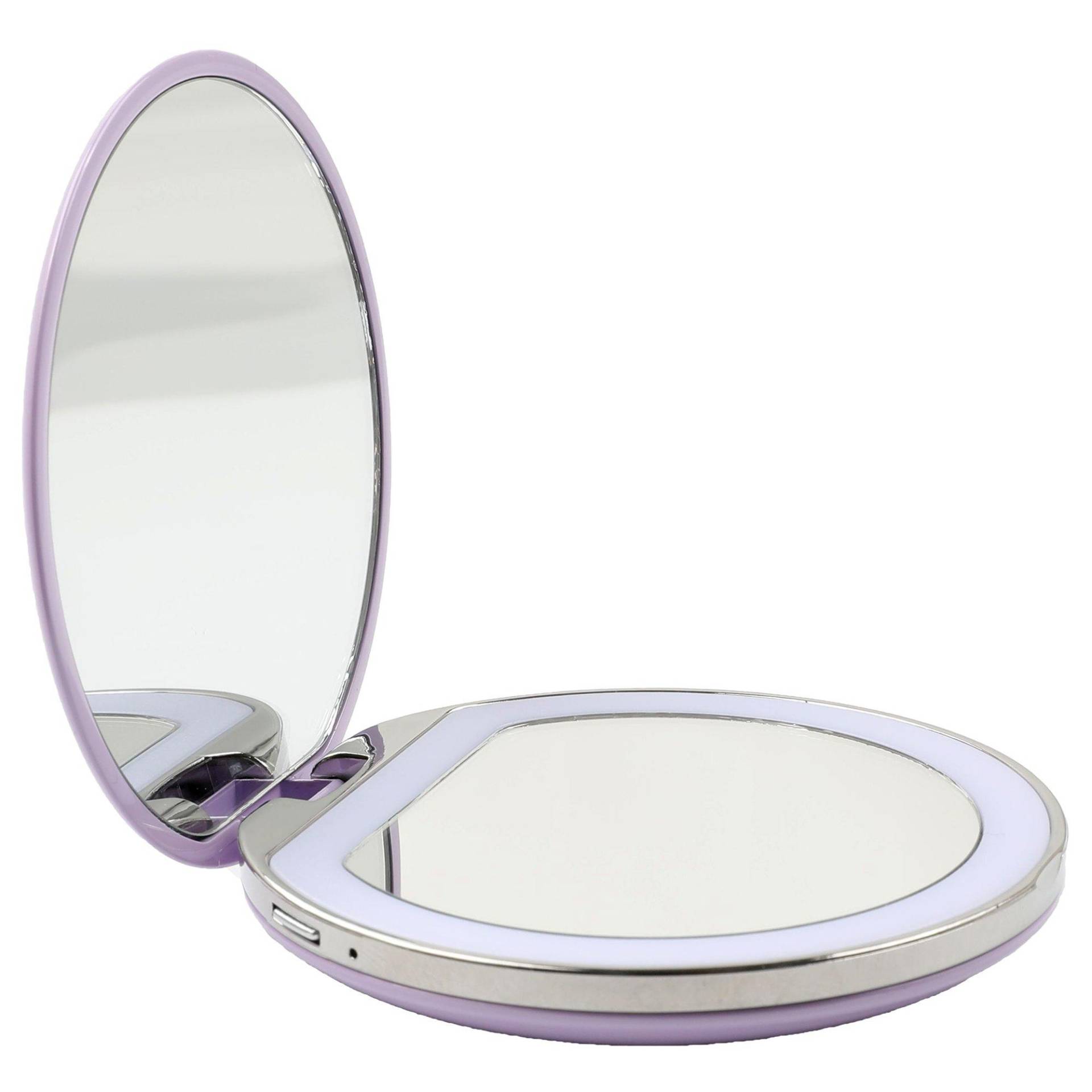 Maquillage Taschenspiegel Mit Dimmbarer Led-beleuchtung (usb) Damen Violett ONE SIZE von AILORIA