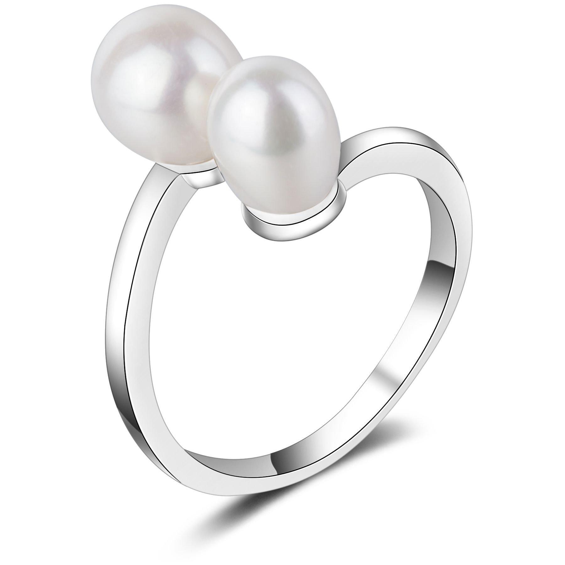 Mayuko Ring Silber/weiße Perle Damen Silber ONE SIZE von AILORIA