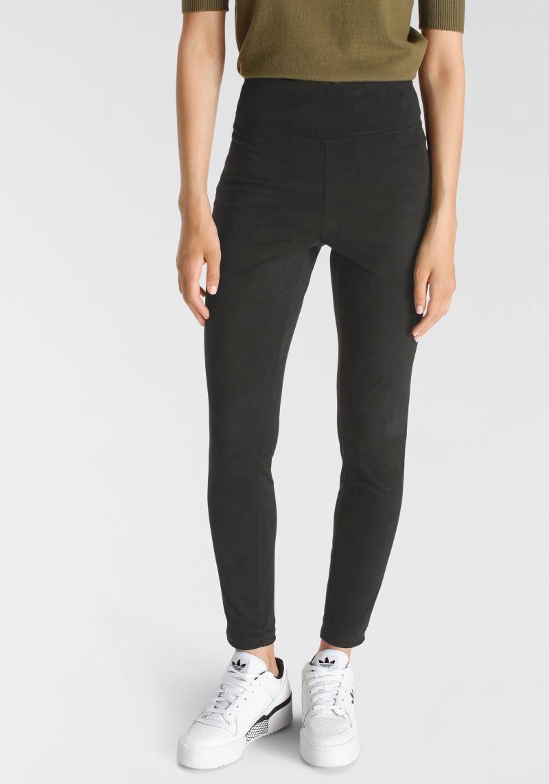 AJC Highwaist Leggings, in Velourleder-Optik von AJC