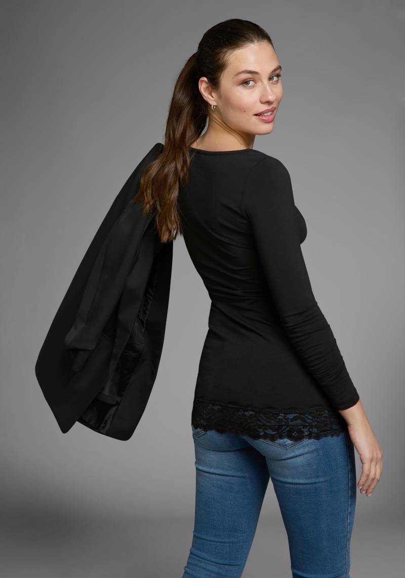 AJC Longshirt, Langarm, figurbetonter Schnitt, unifarben, Rundhalsausschnitt von AJC
