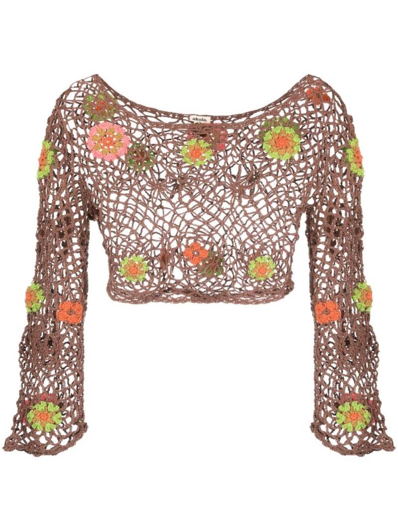 AKOIA SWIM Frida crochet-knit crop top - Brown von AKOIA SWIM