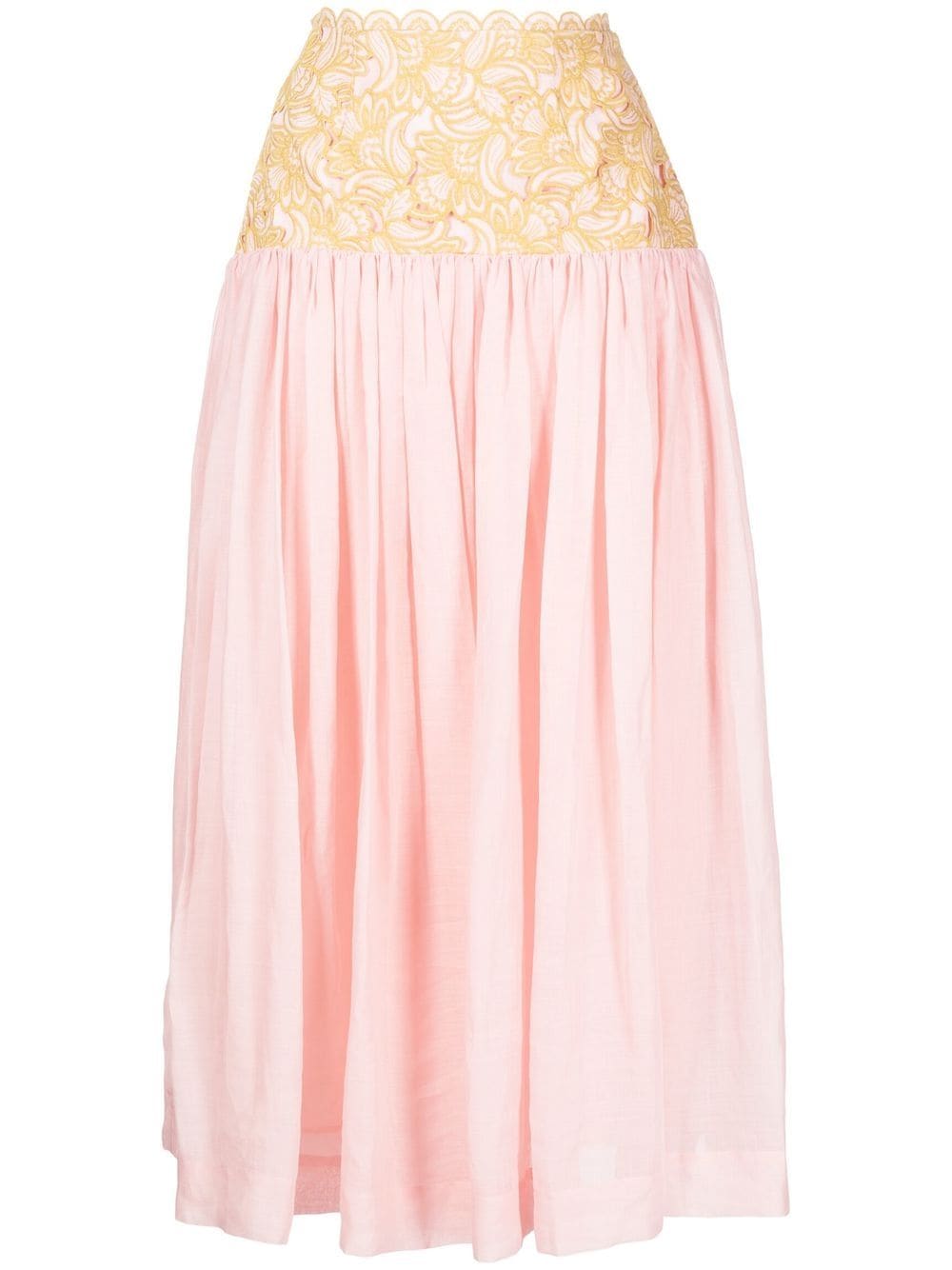 ALEMAIS Anthea floral-embroidered maxi skirt - Pink von ALEMAIS