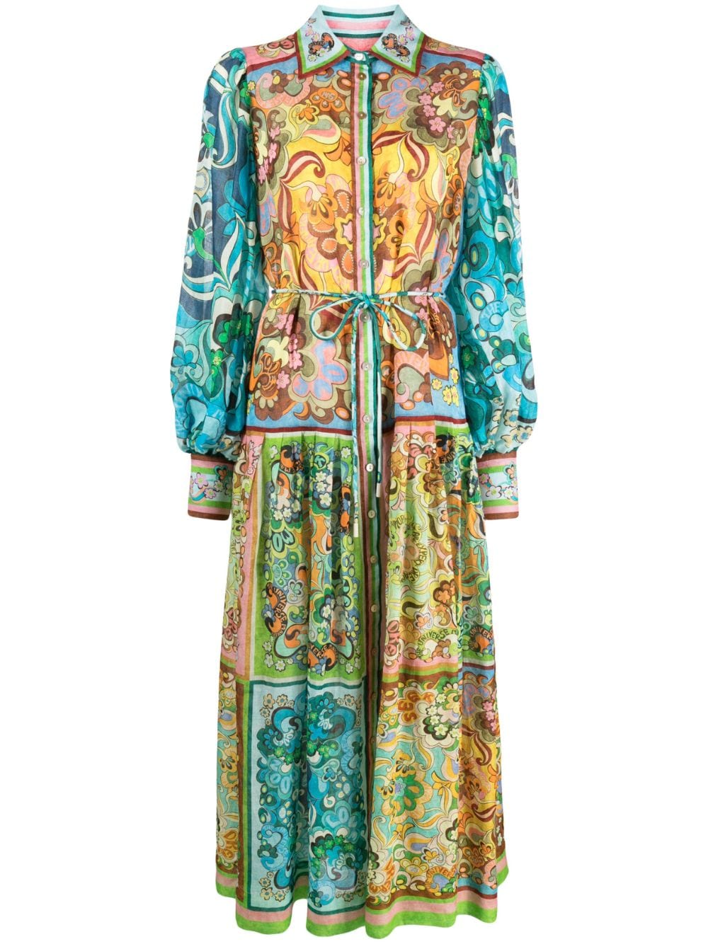 ALEMAIS Dreamer floral-print midi shirtdress - Blue von ALEMAIS