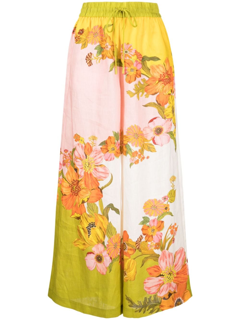 ALEMAIS Silas floral-print linen trousers - Pink von ALEMAIS
