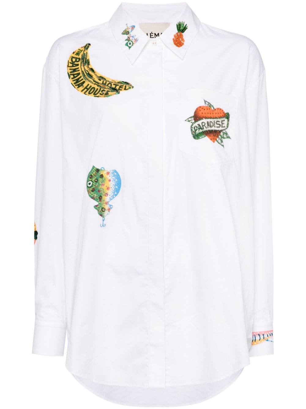 ALEMAIS embroidered long-sleeve shirt - White von ALEMAIS