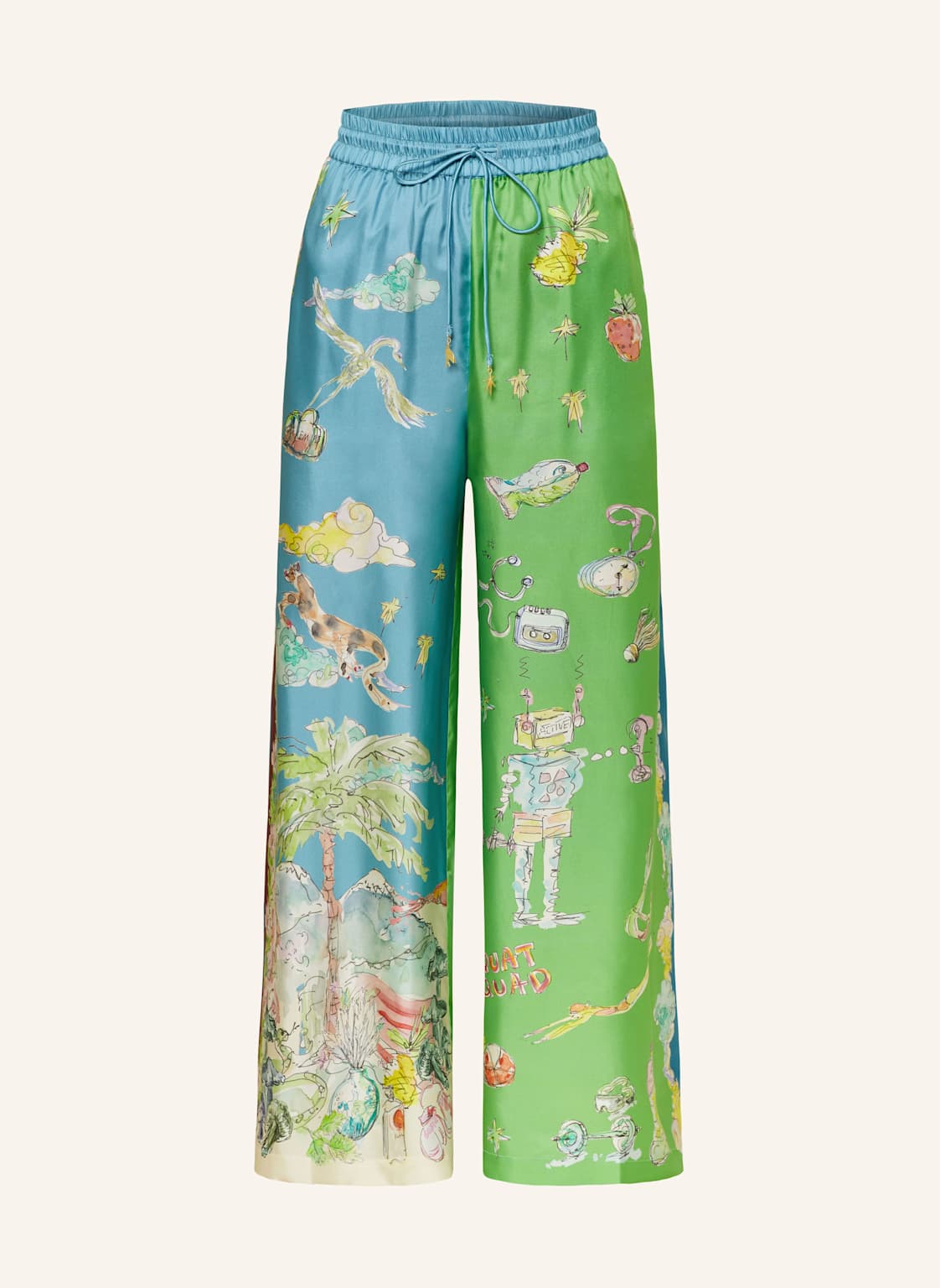 Alémais Marlenehose Daria Aus Seide blau Alémais Marlenehose Daria Aus Seide blau von ALÉMAIS