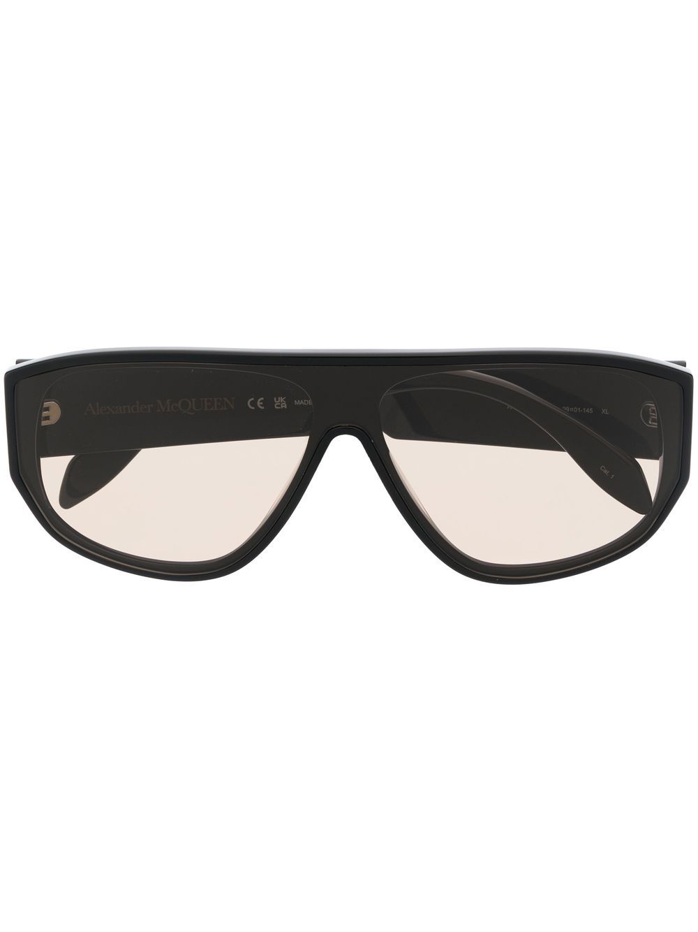 Alexander McQueen Eyewear Graffiti-print square-frame sunglasses - Black von Alexander McQueen Eyewear