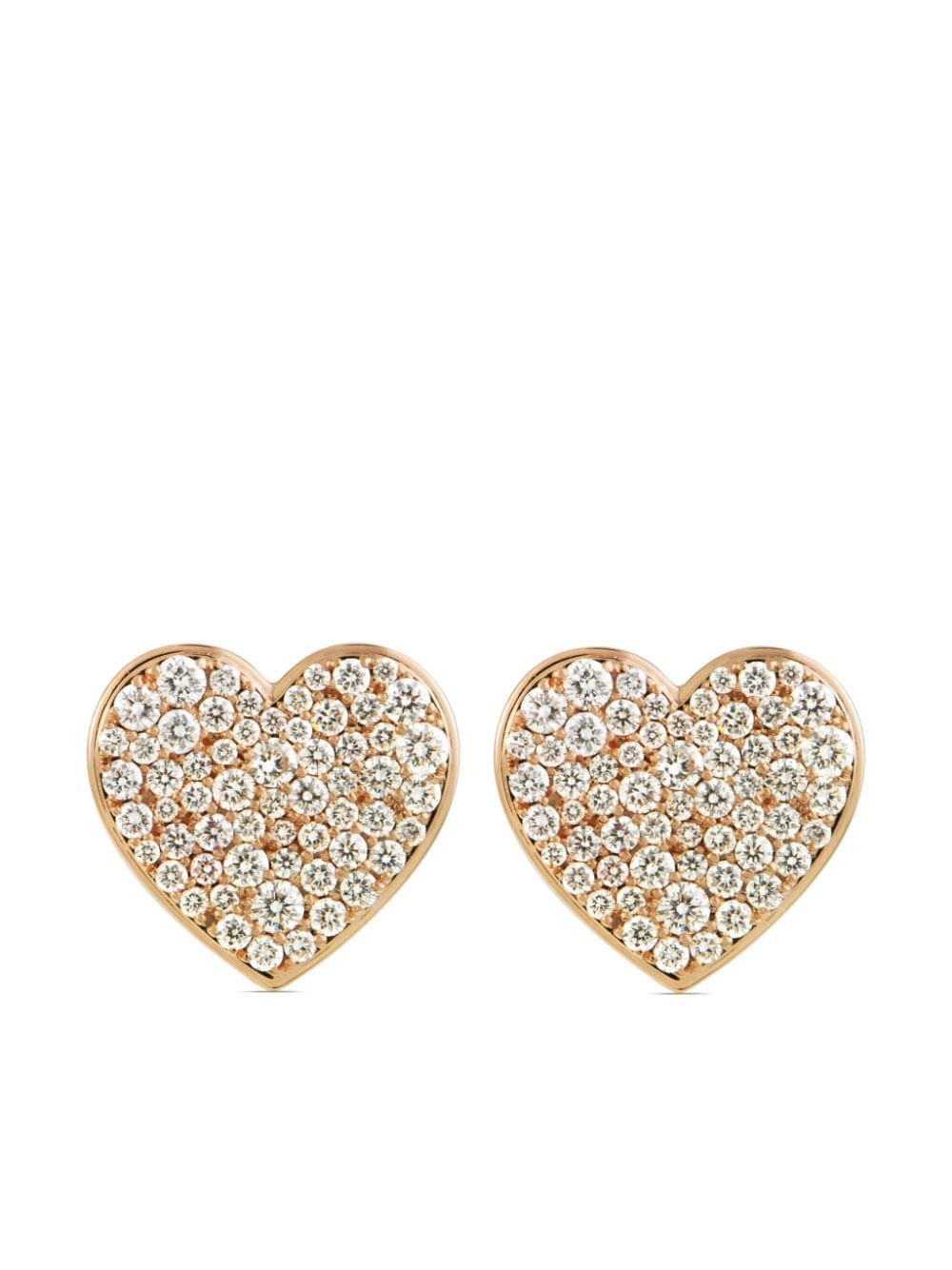 ALINKA 18kt rose gold Caviar Heart Grande diamond stud earrings von ALINKA