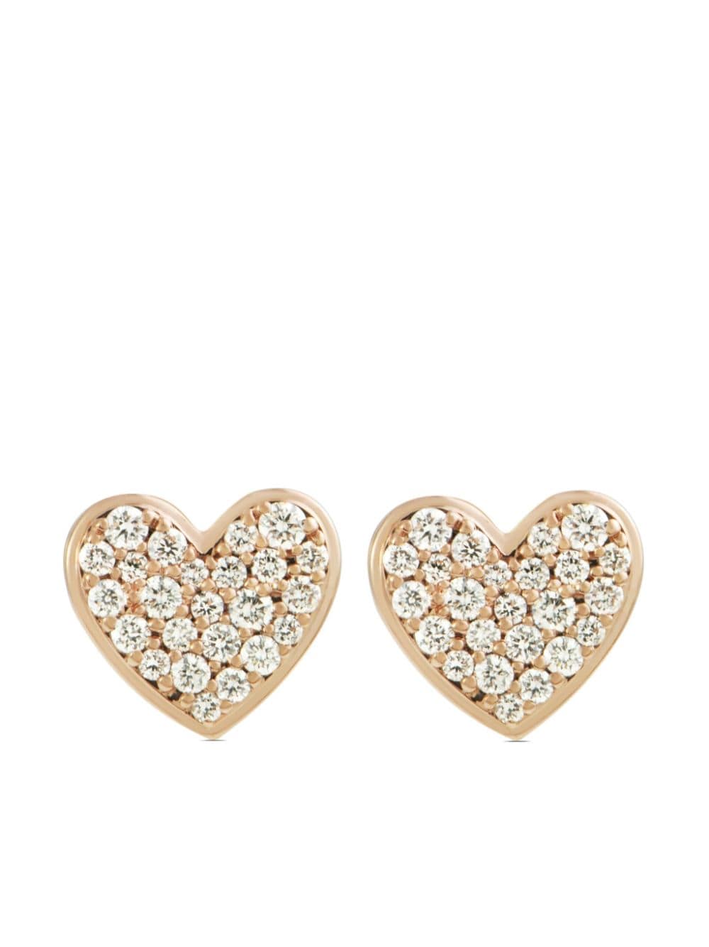 ALINKA 18kt rose gold Caviar Heart diamond earrings von ALINKA