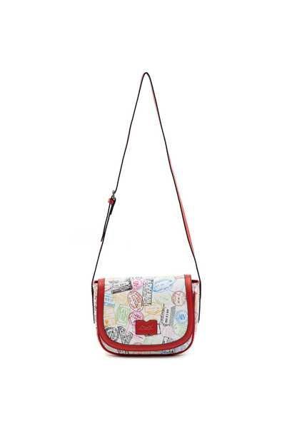 Shoulder Bag Wflap Lenny Collection No Borders Alv By Alviero Martini Handtasche Damen Weiss Bunt ONE SIZE von ALV by Alviero Martini