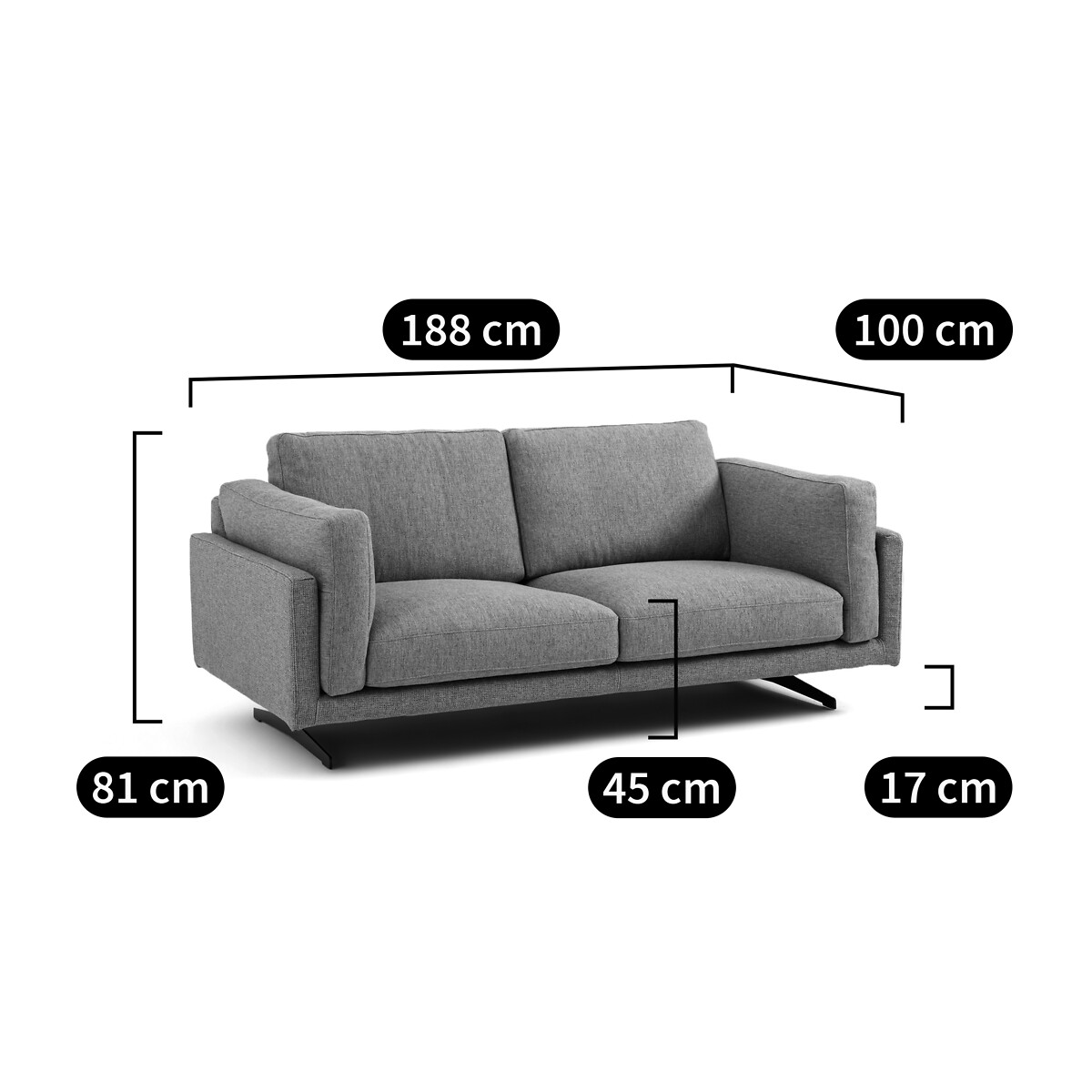 2-Sitzer-Sofa César, Baumwolle/Leinen von AM.PM
