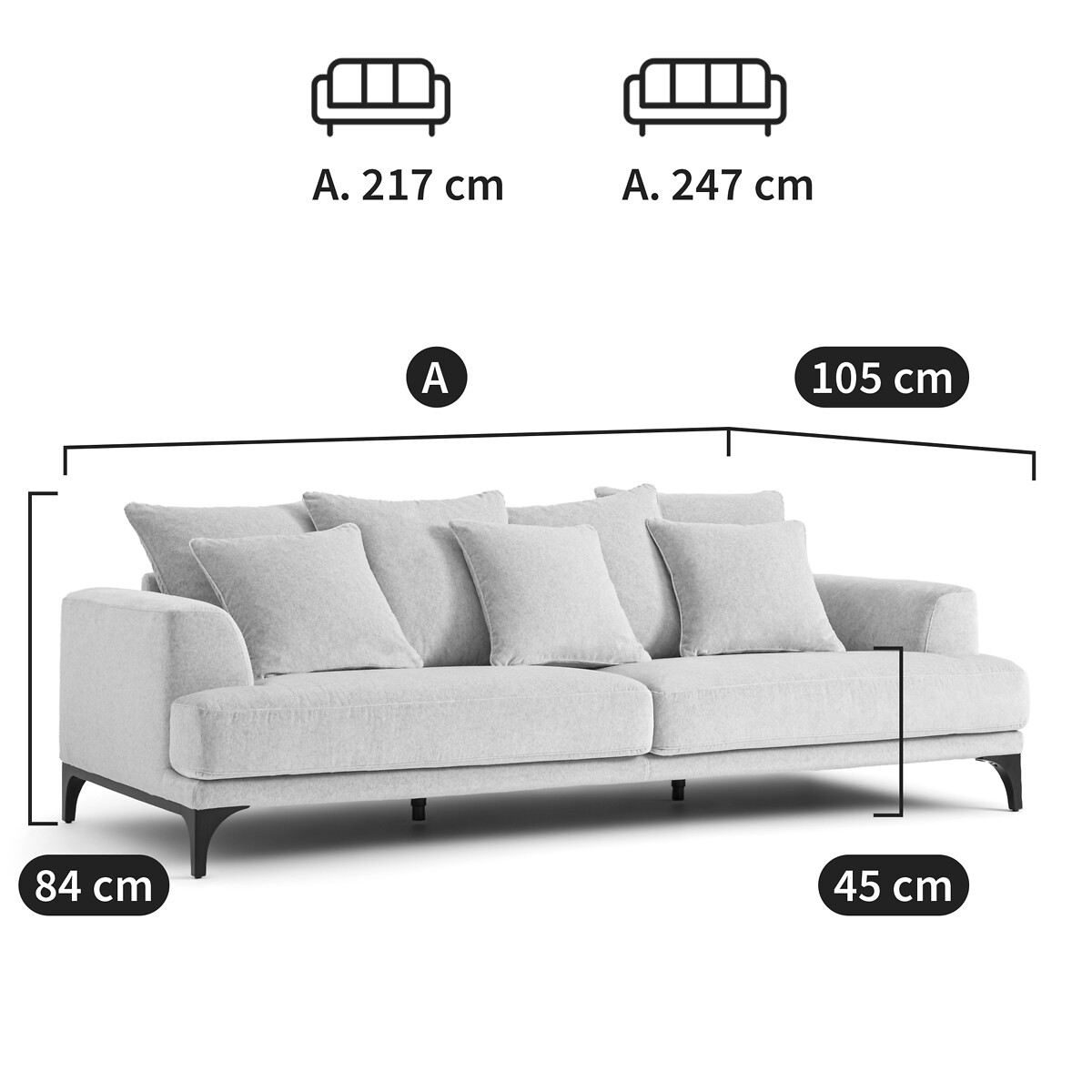 Sofa Armento, Chevron meliert von AM.PM