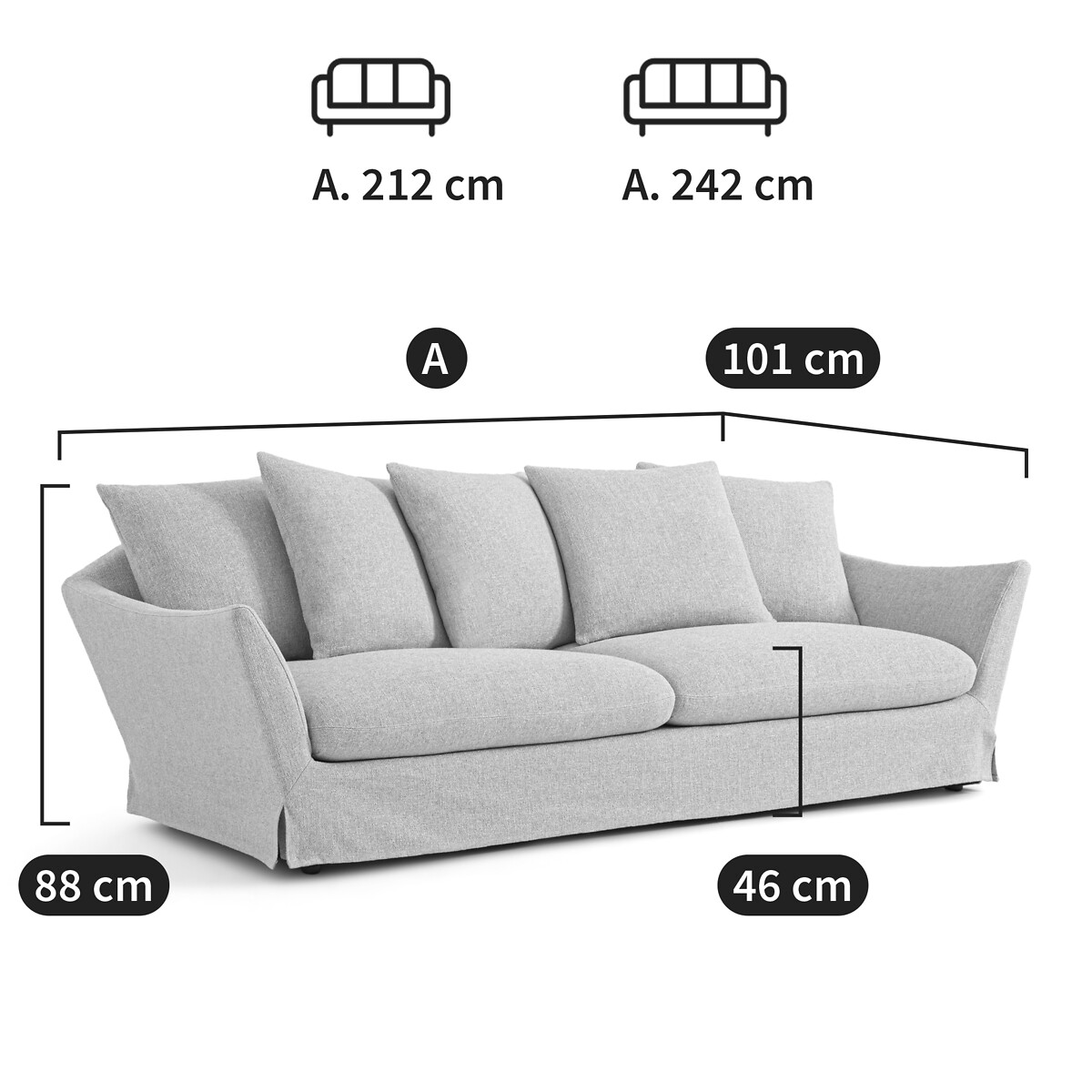 Sofa Matera, Jaspé von AM.PM