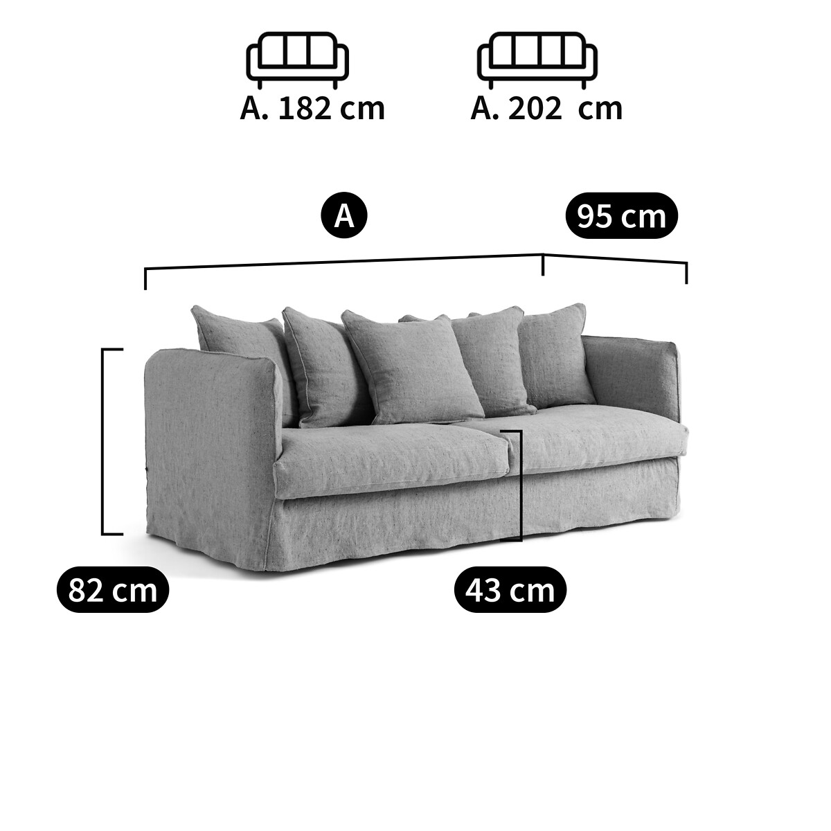 Sofa Neo Chiquito, Baumwolle/Leinen von AM.PM