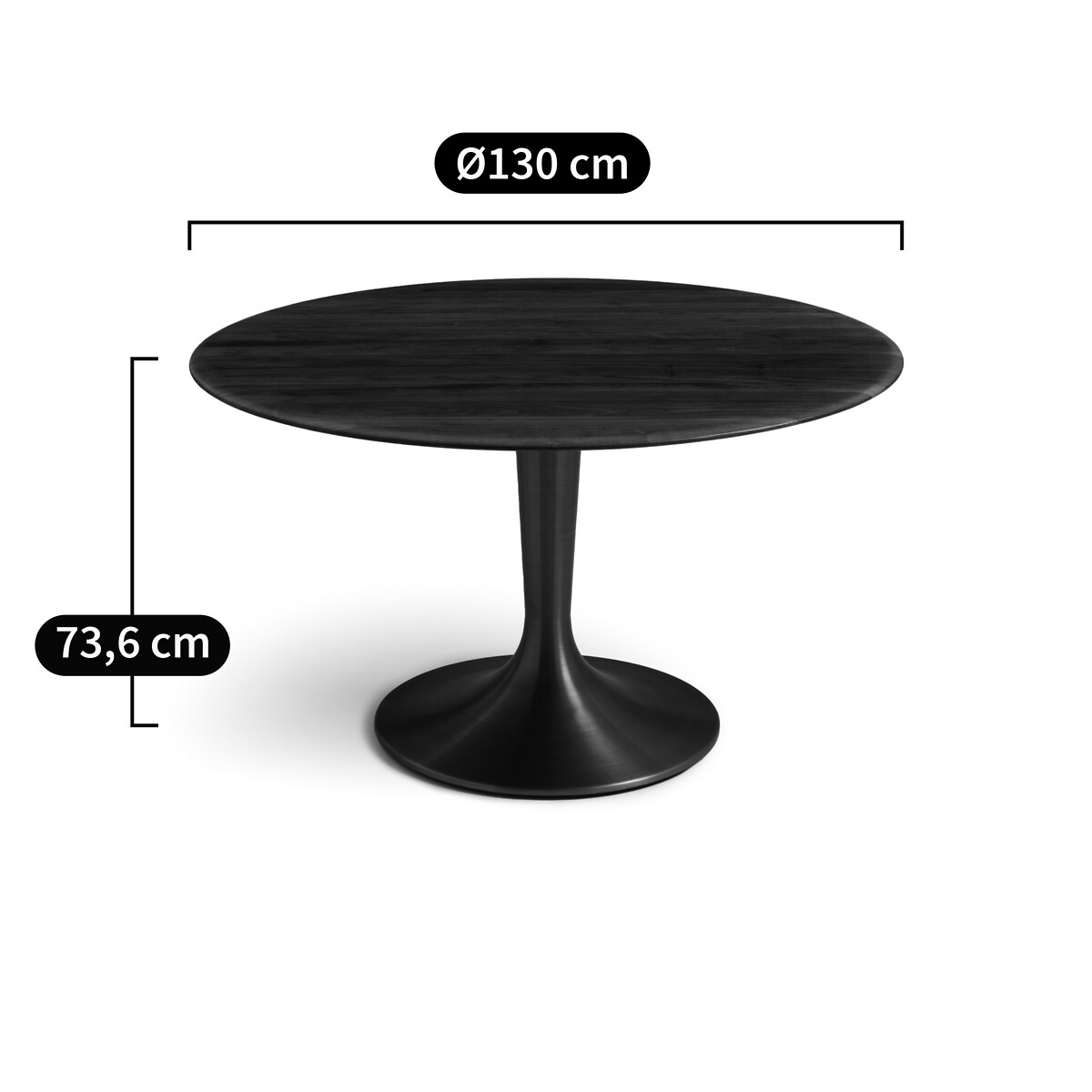Tischplatte Hisia, Nussbaum massiv, ø 130 cm von AM.PM