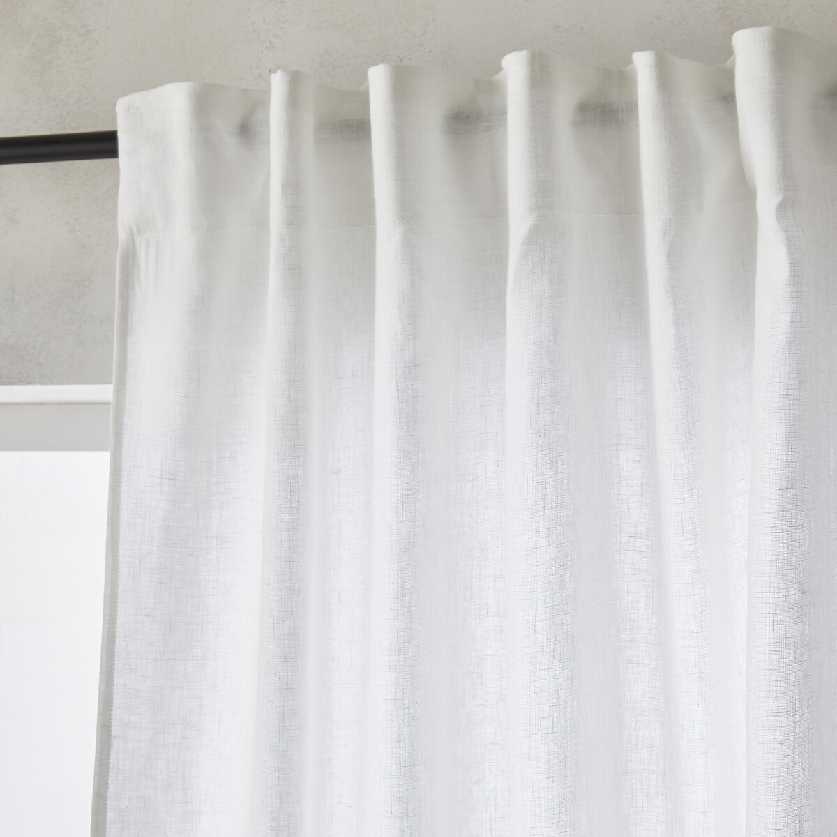 Vorhang Private mit Faltenband, gewaschenes Leinen von AM.PM