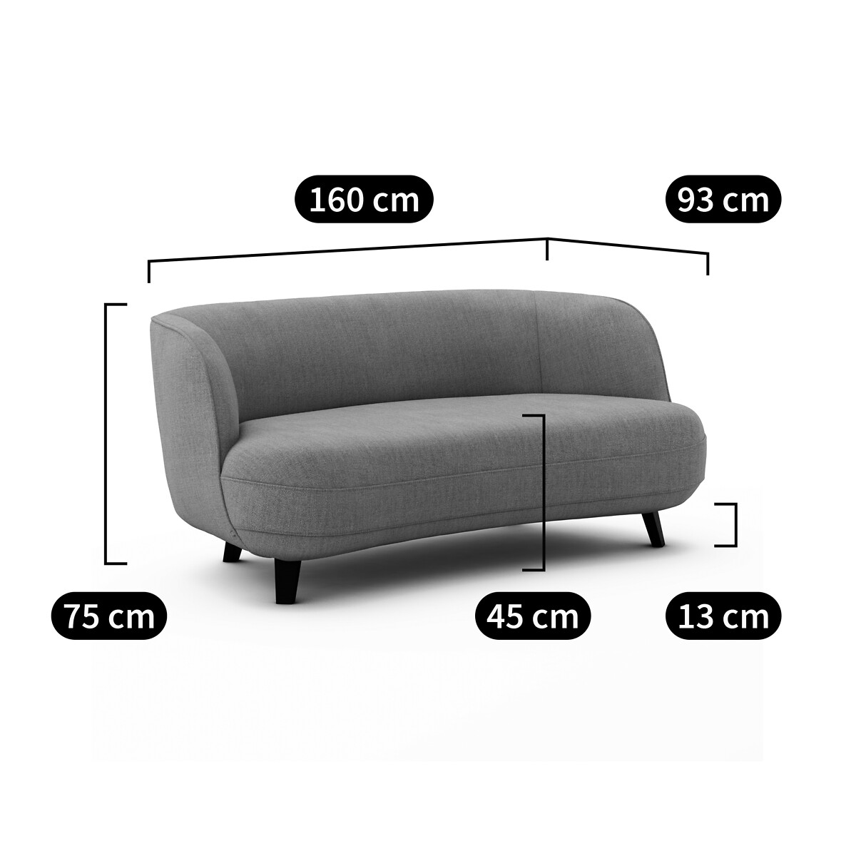 XS-Sofa Rosebury, Leinensamt von AM.PM