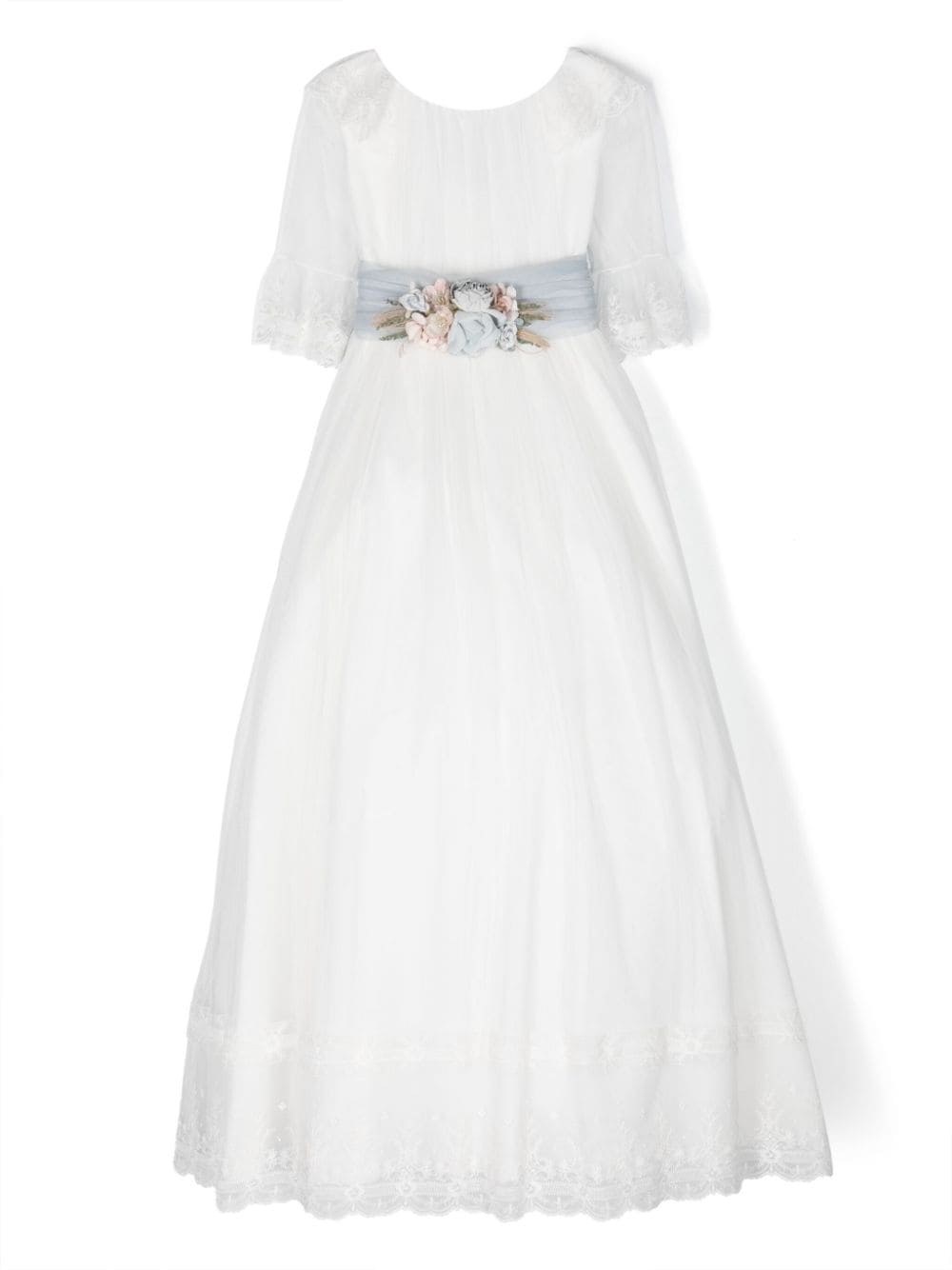 AMAYA floral-appliqué full-skirt dress - White von AMAYA
