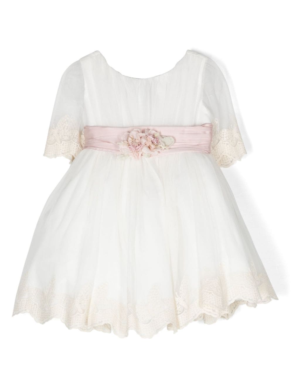 AMAYA floral-appliqué tulle dress - White von AMAYA