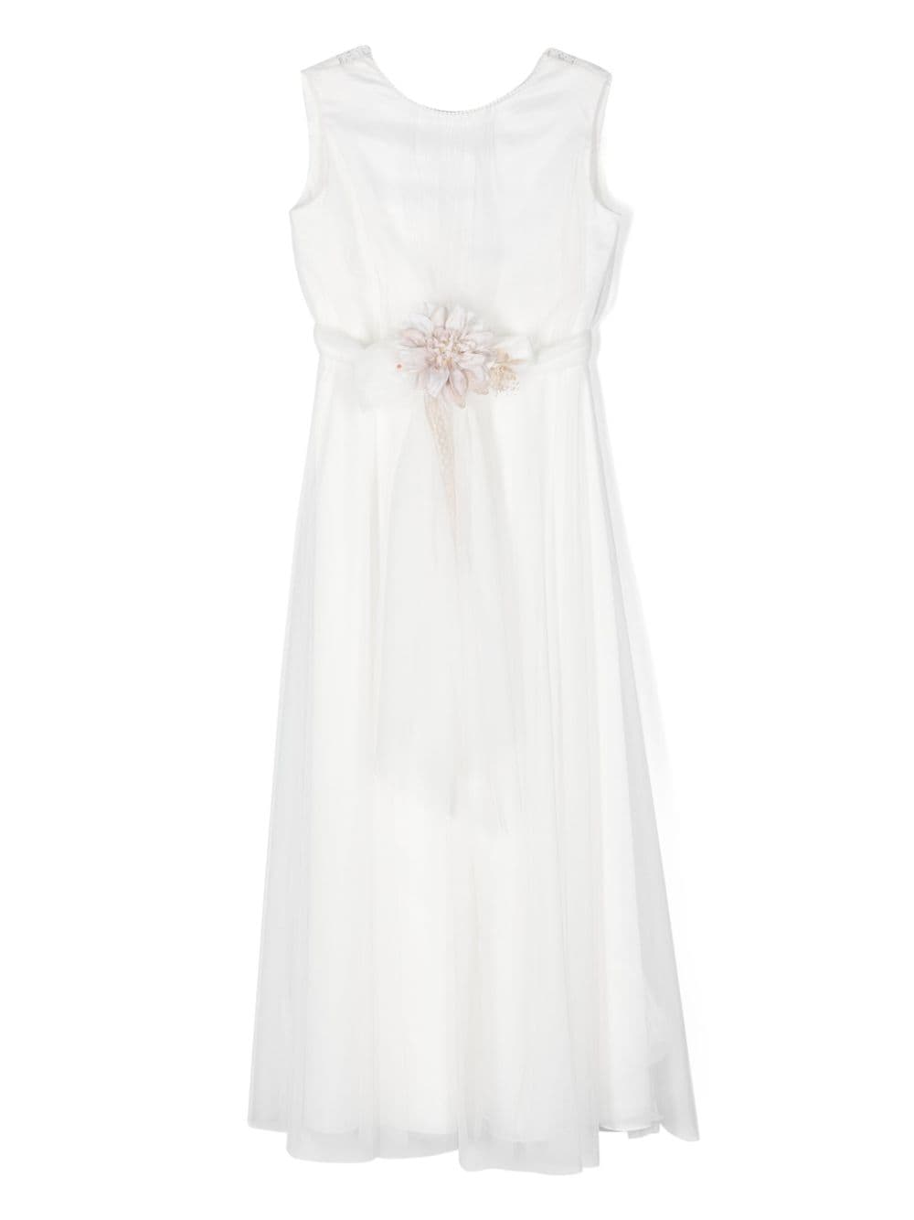 AMAYA floral-appliqué tulle jumpsuit - White von AMAYA