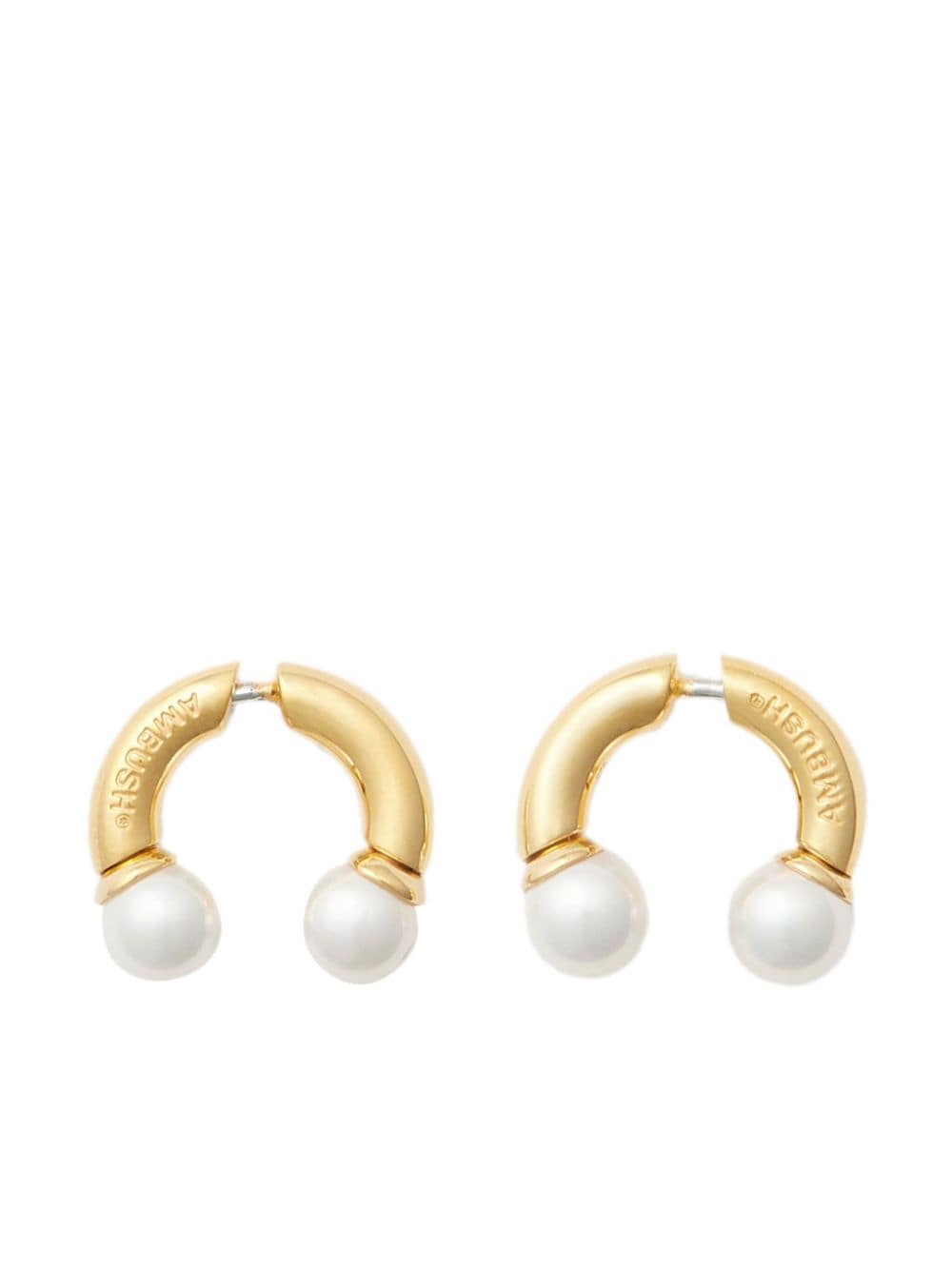AMBUSH Barbell faux pearl-embellished earrings - Gold von AMBUSH