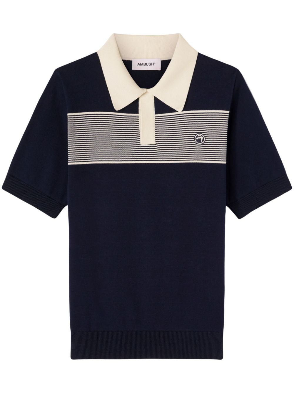 AMBUSH Emblem striped polo shirt - Blue von AMBUSH