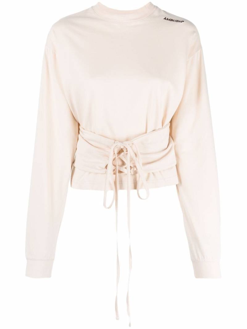 AMBUSH tie-waist sweatshirt - Neutrals von AMBUSH