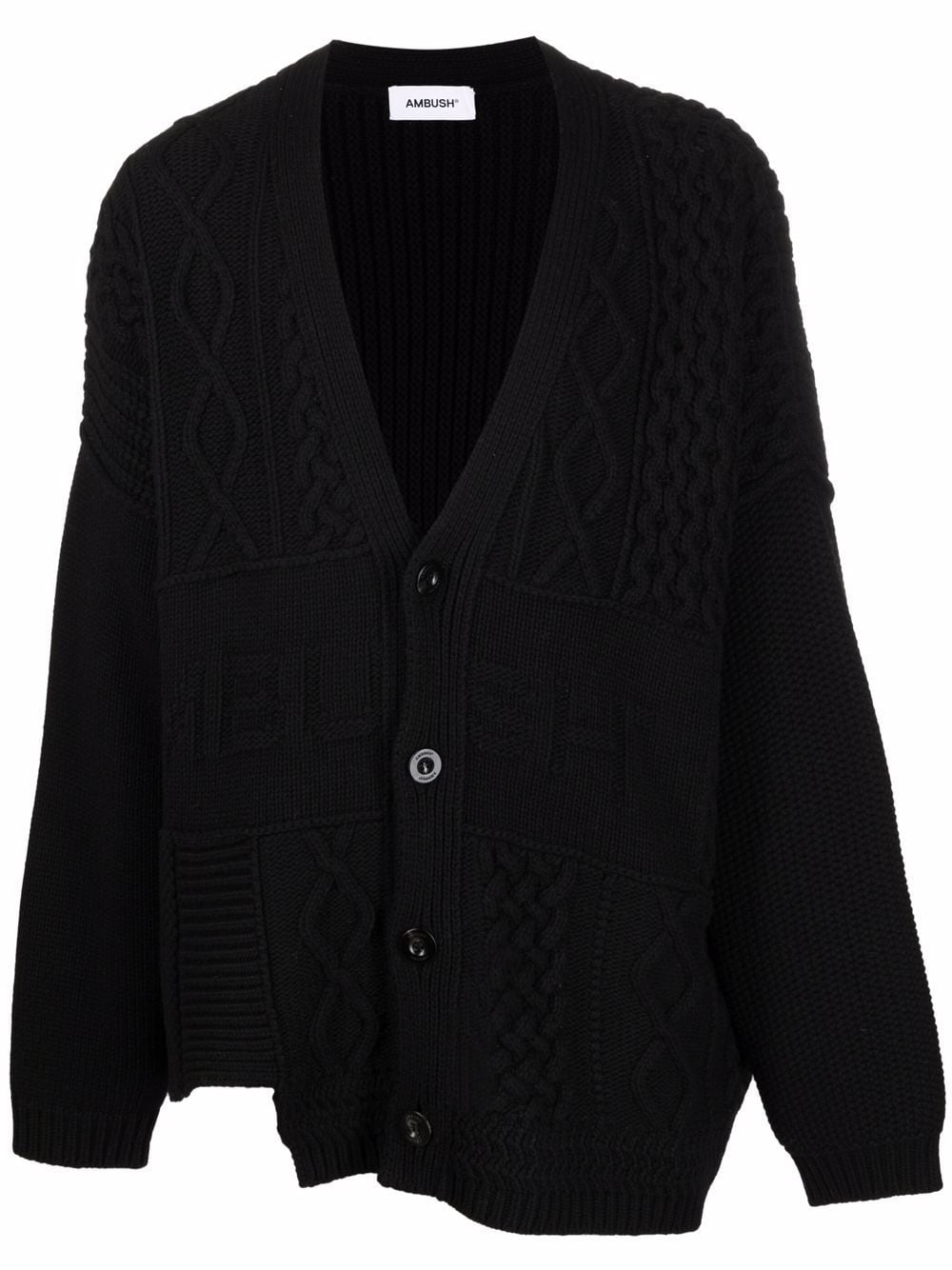 AMBUSH patchwork knitted cardigan - Black von AMBUSH