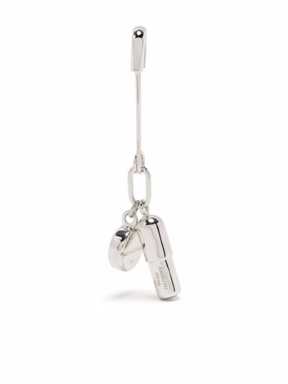 AMBUSH pill charm safety pin single earring - Silver von AMBUSH