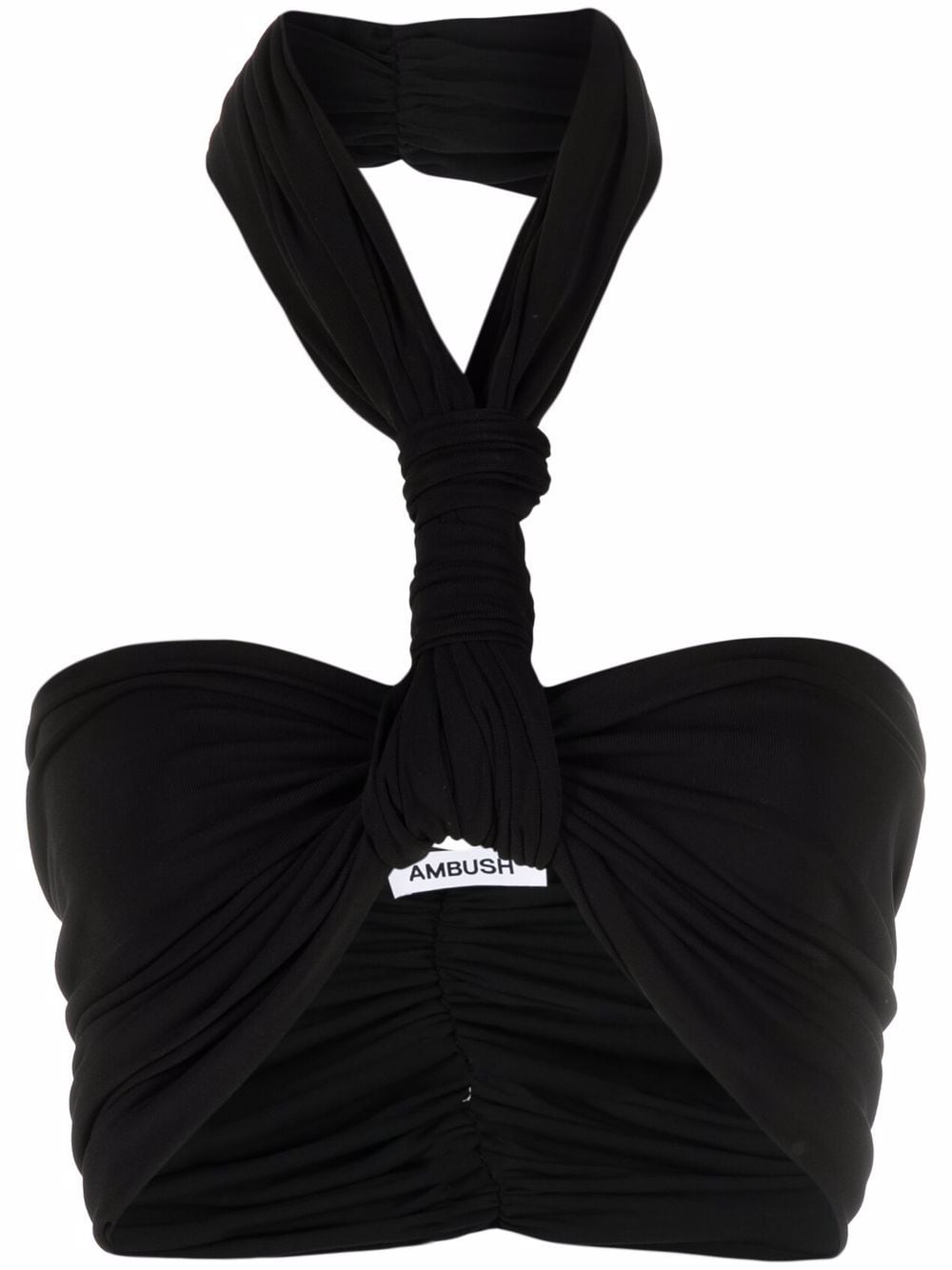 AMBUSH twist halterneck ruched cropped top - Black von AMBUSH