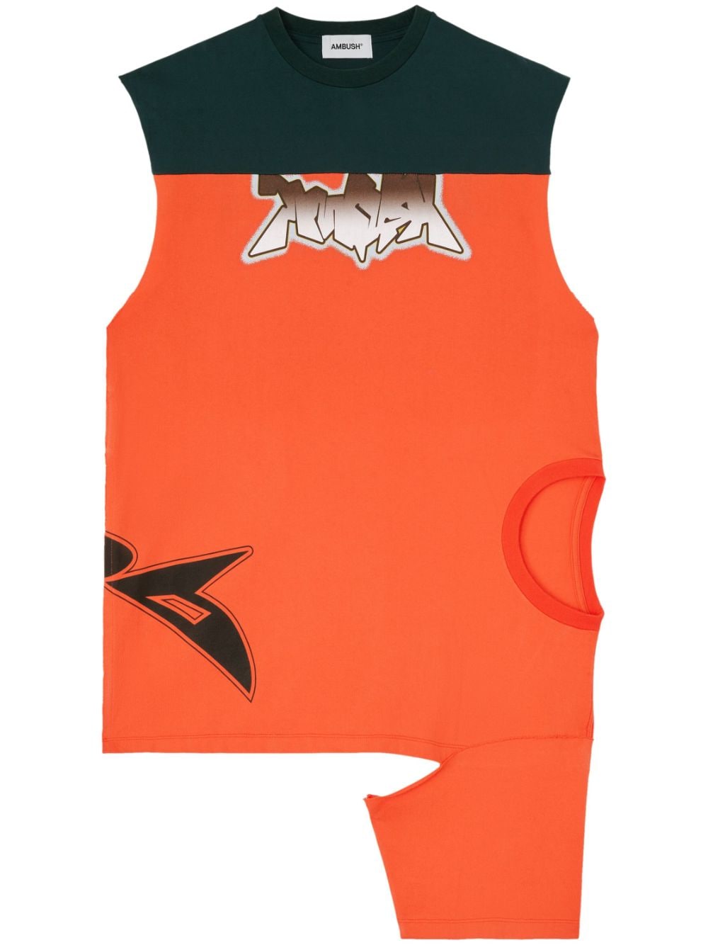 AMBUSH asymmetric logo-print vest - Orange von AMBUSH