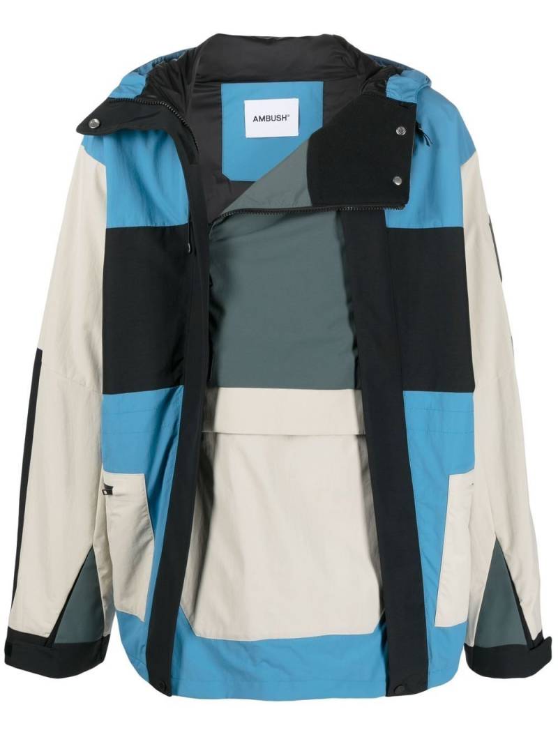 AMBUSH colour-block hooded jacket - Black von AMBUSH