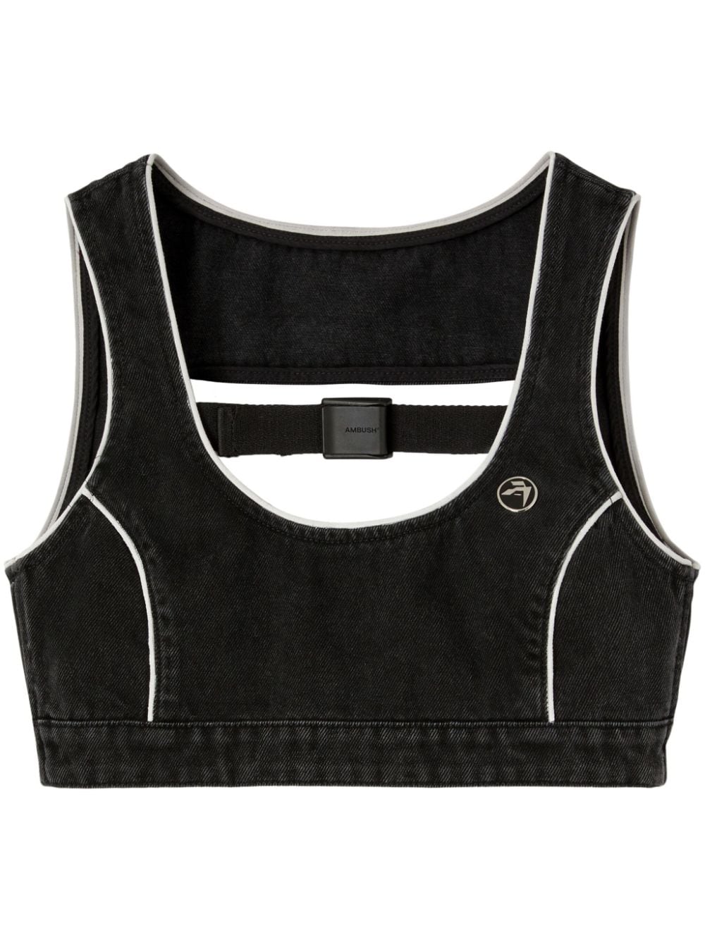 AMBUSH contrasting-trim cotton sports bra - Black von AMBUSH