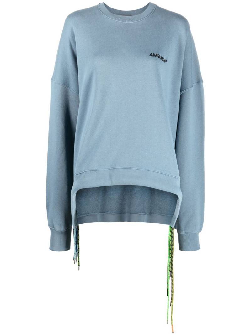 AMBUSH cord-detail crew-neck sweatshirt - Blue von AMBUSH