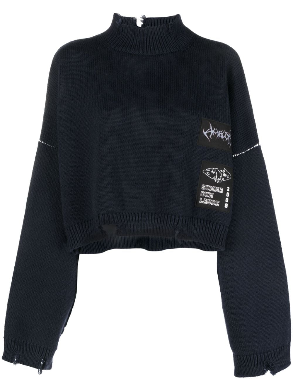 AMBUSH distressed-finish virgin wool jumper - Blue von AMBUSH