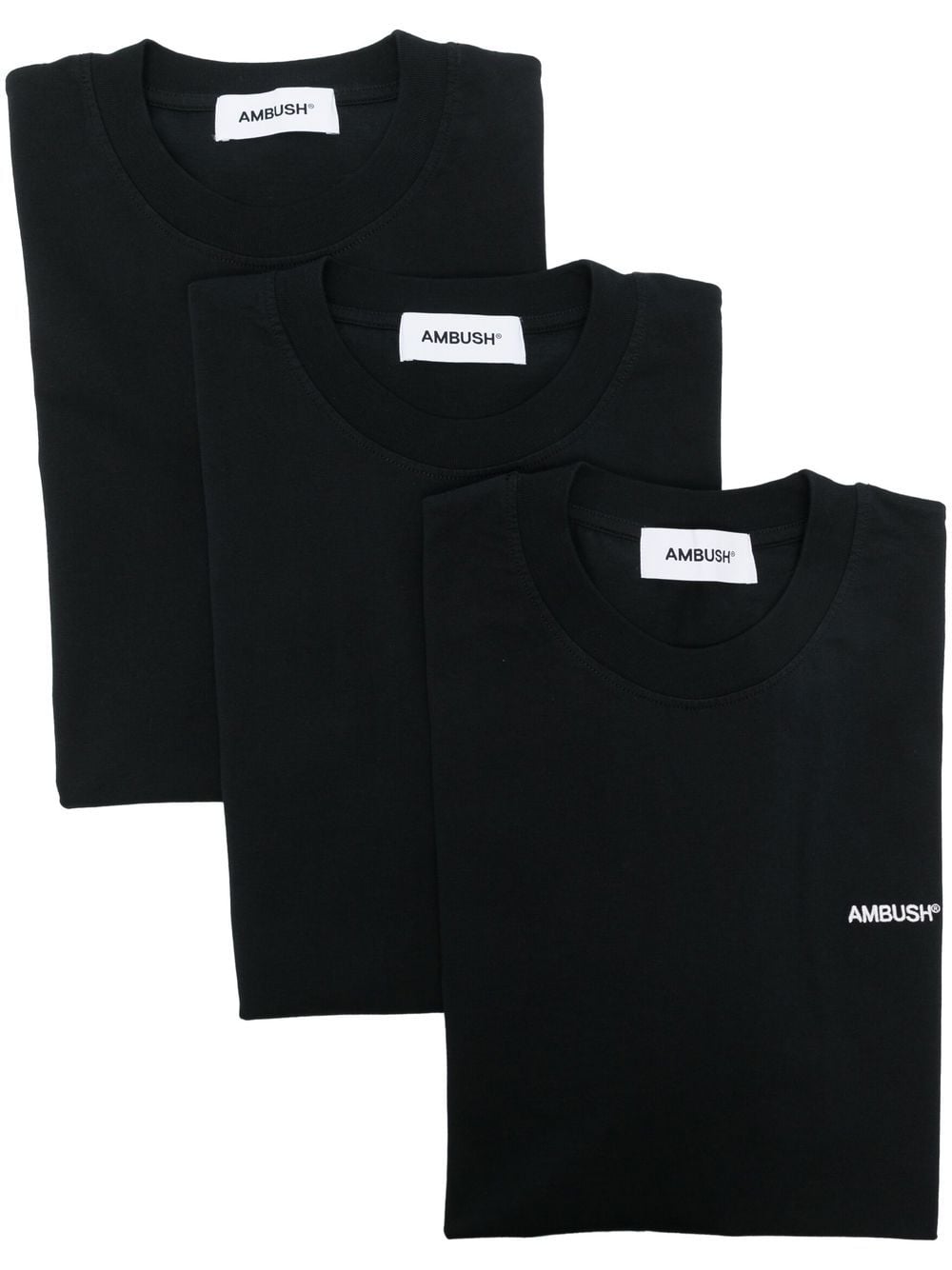 AMBUSH logo-embroidered T-shirt set (set of three) - Black von AMBUSH